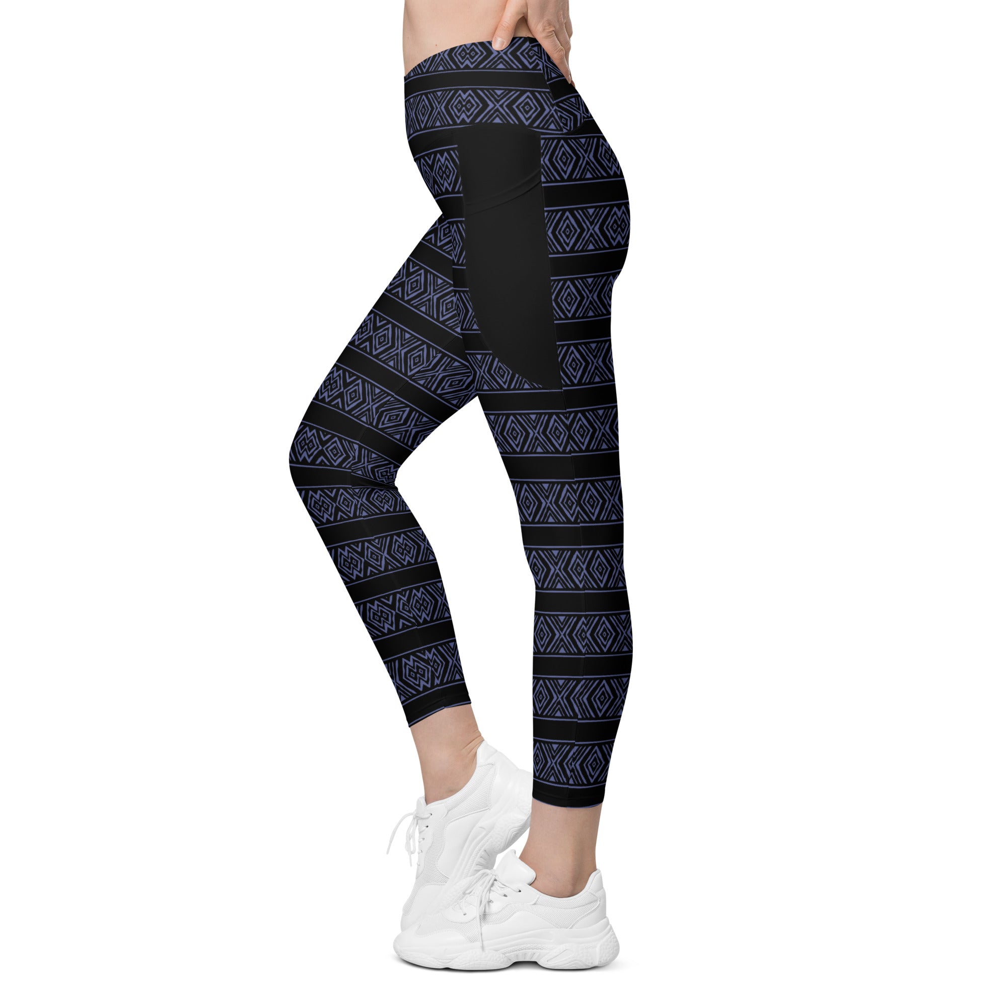 Nebula Odyssey All-Over Print Crossover Leggings With Pockets