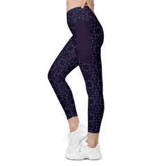 Ethereal Blossom Crossover Leggings with Pockets