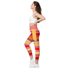 Galactic Rainbow Crossover Leggings with Pockets