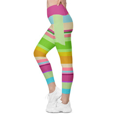 Vibrant color mix on Fiesta Flamenco Crossover Leggings for a lively look.