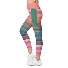Neon Dreams Crossover Leggings with Pockets