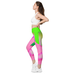 Serenity Wave Wavy Gradient Crossover Leggings with Pockets