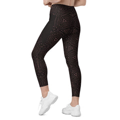 Digital Graffiti Crossover Leggings with Pockets