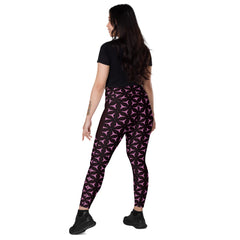 Neon Wave Crossover Leggings with Pockets