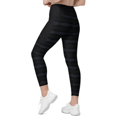 Ocean Wave Crossover Leggings with Pockets