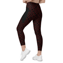 Nebula Dance All-Over Print Crossover Leggings With Pockets