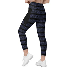 Nebula Odyssey All-Over Print Crossover Leggings With Pockets