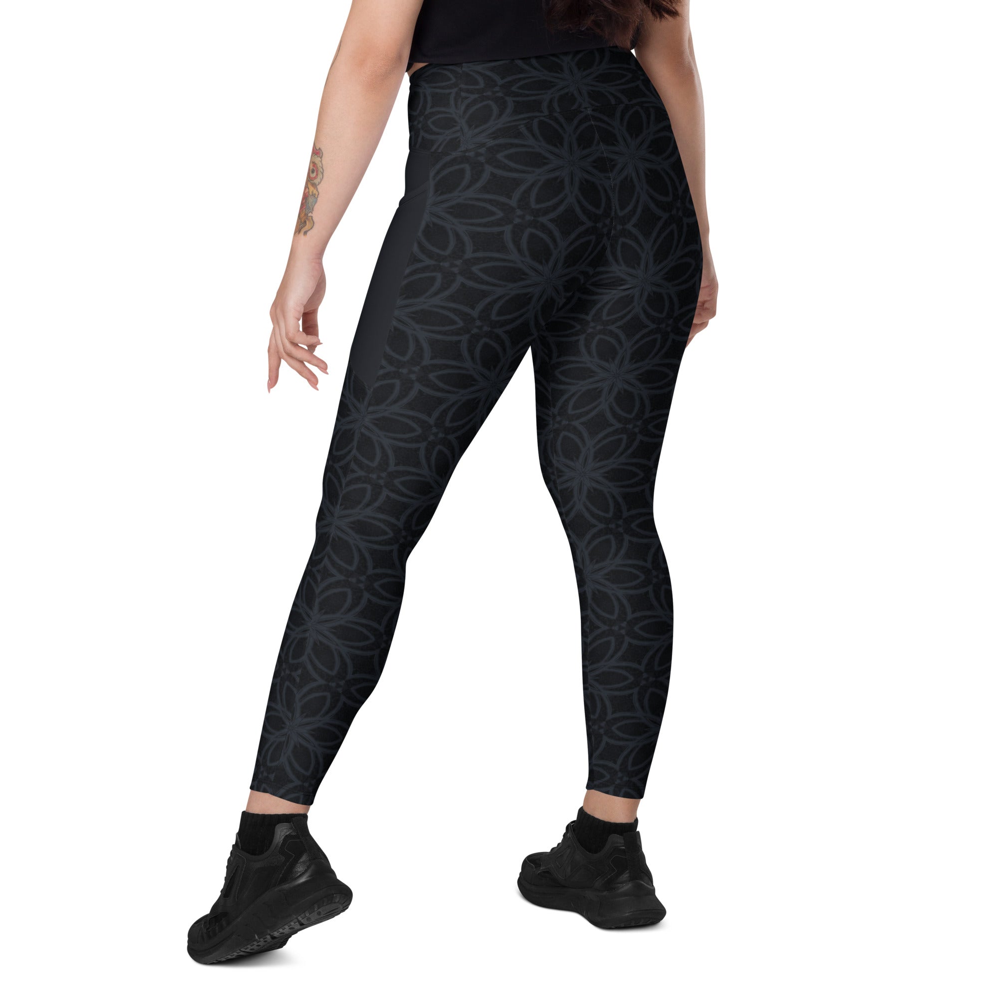 Urban Camo Chic Crossover Leggings With Pockets