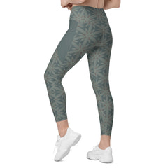 Moroccan Mosaic Crossover Leggings with Pockets