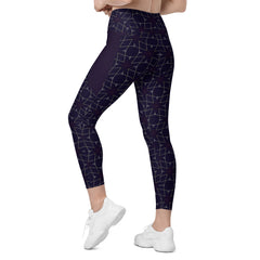 Ethereal Blossom Crossover Leggings with Pockets