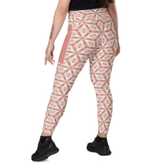 Chic houndstooth pattern leggings with crossover waistband.