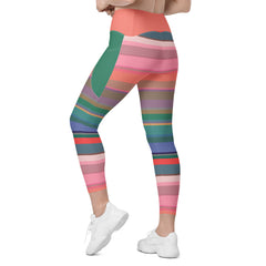 Neon Dreams Crossover Leggings with Pockets