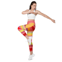 Galactic Rainbow Crossover Leggings with Pockets