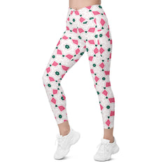 Radiant Rose Diamond Elegance Crossover Leggings