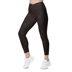 Digital Graffiti Crossover Leggings with Pockets