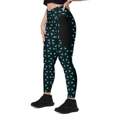 Geometric Fusion Crossover Leggings with Pockets