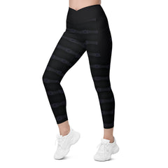 Ocean Wave Crossover Leggings with Pockets