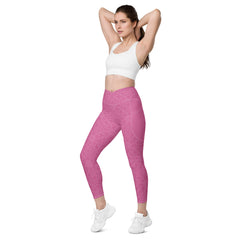 Boho Chic Tapestry All-Over Print Crossover Leggings with Pockets