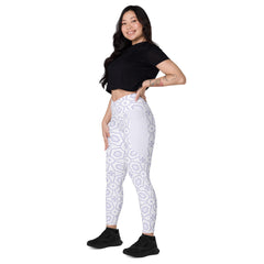 Serpent Spirals All-Over Print Crossover Leggings with Pockets