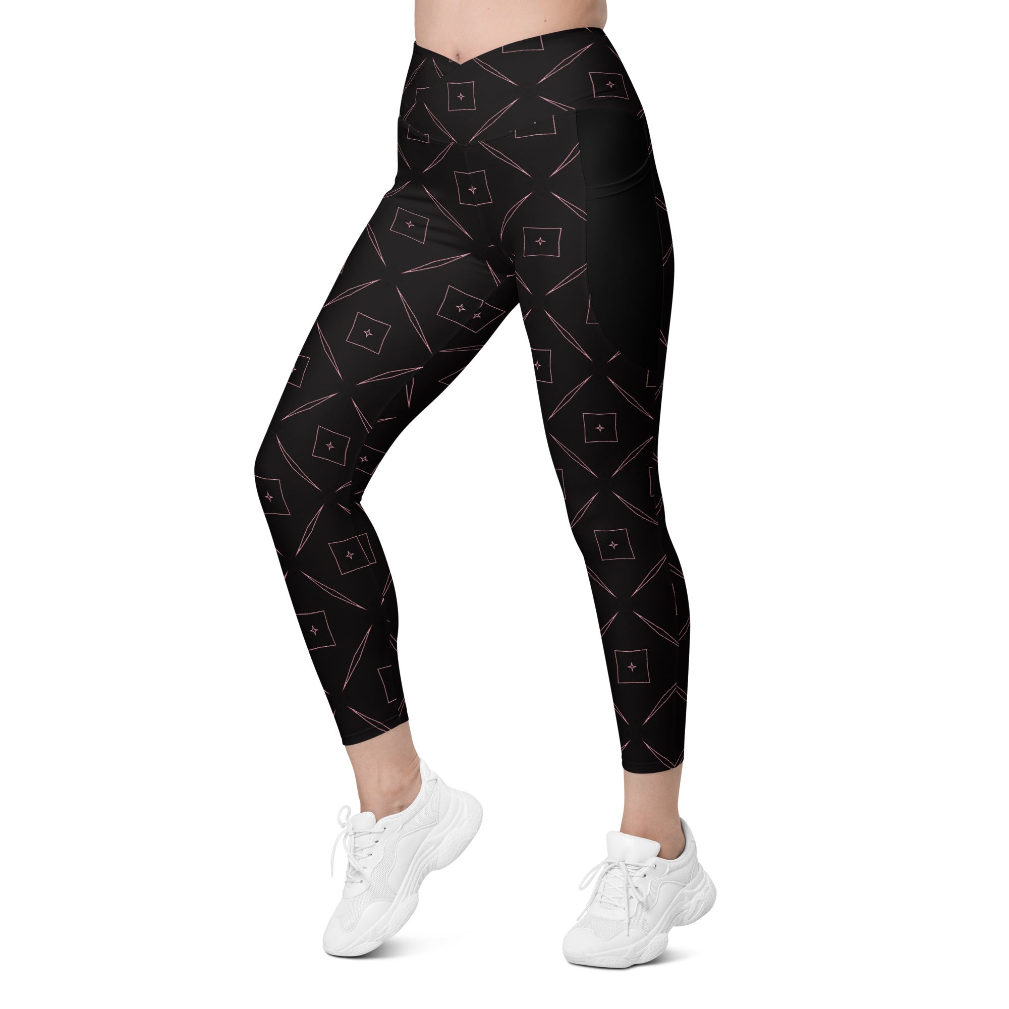 Desert Mirage All-Over Print Crossover Leggings With Pockets