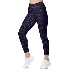 Ethereal Blossom Crossover Leggings with Pockets