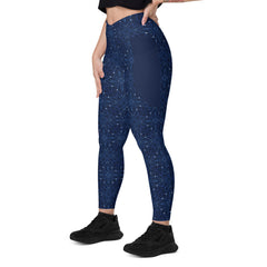 Lotus Blossom Zen Crossover Leggings with Pockets