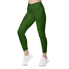 Side Angle of Chic Camo Leggings with Crossover Waistband