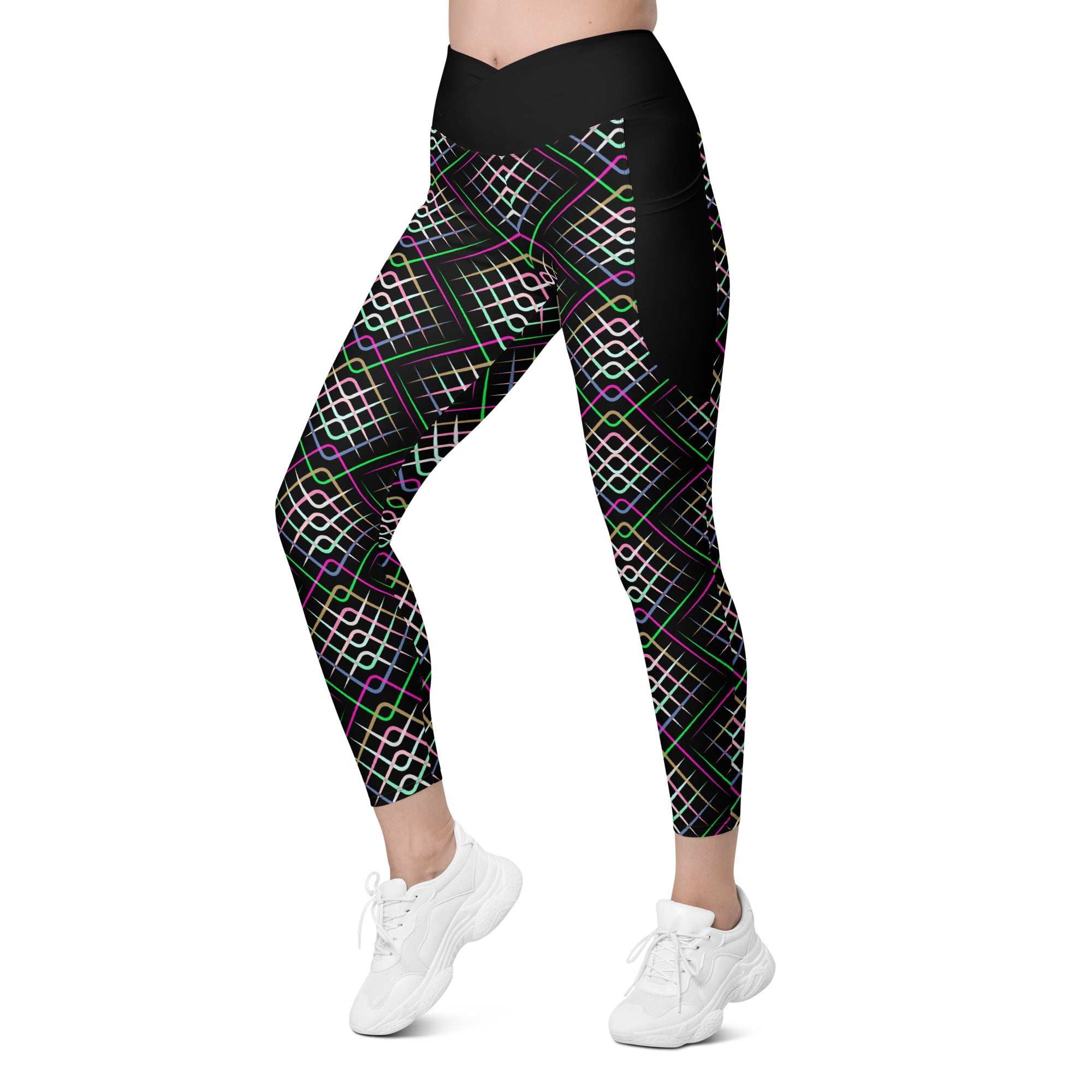 Cosmic Dreams Leggings laid flat on a neutral background.