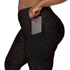 Artistic Vortex Crossover Leggings with Pockets