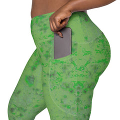 Back View of Crossover Leggings Showcasing Pocket Details