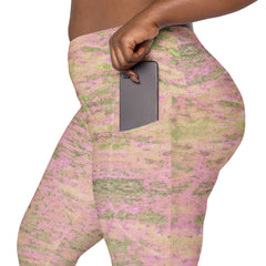 Satin Silk Crossover Leggings with Pockets