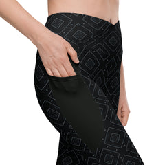 Galactic Odyssey Crossover Leggings with Pockets