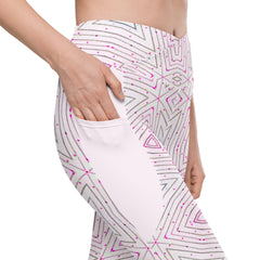 Ethereal Geode Crossover Leggings with Pockets