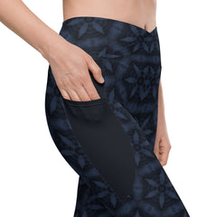 Sunset Serenity Crossover Leggings with Pockets