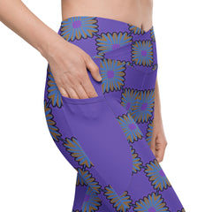 Abstract Horizon Crossover Leggings With Pockets