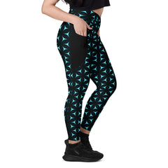 Geometric Fusion Crossover Leggings with Pockets