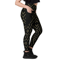 Persian Elegance All-Over Print Crossover Leggings With Pockets