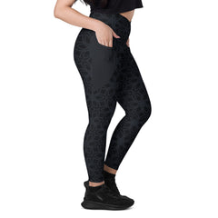 Urban Camo Chic Crossover Leggings With Pockets