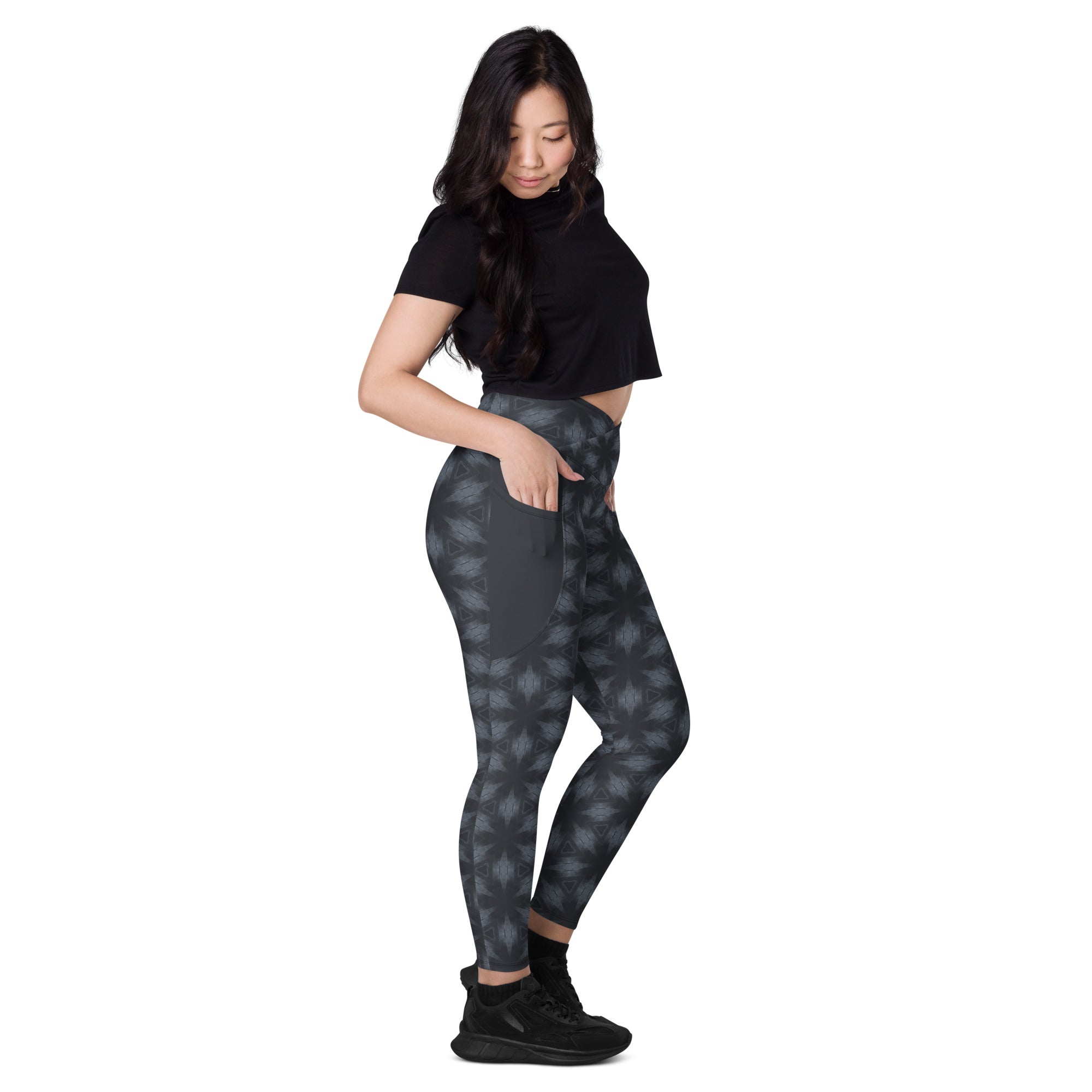 Electric Skyline Crossover Leggings With Pockets