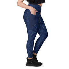 Lotus Blossom Zen Crossover Leggings with Pockets