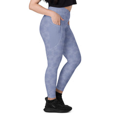Geometric Elegance Crossover Leggings with Pockets