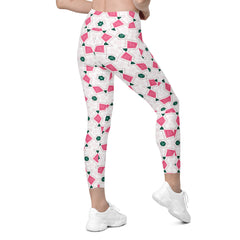 Radiant Rose Diamond Elegance Crossover Leggings