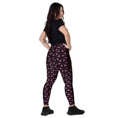 Neon Wave Crossover Leggings with Pockets