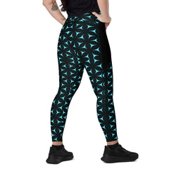 Geometric Fusion Crossover Leggings with Pockets