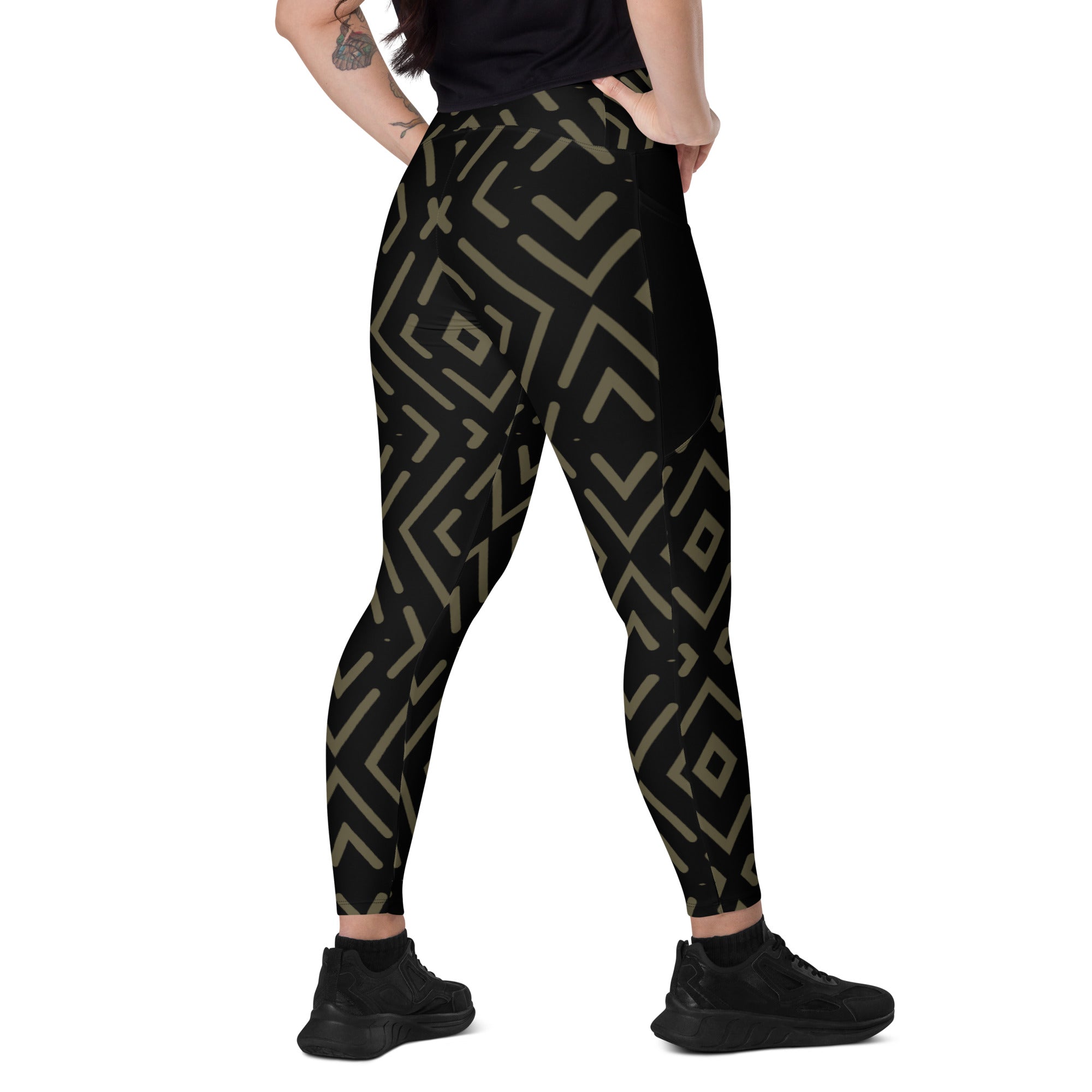 Persian Elegance All-Over Print Crossover Leggings With Pockets