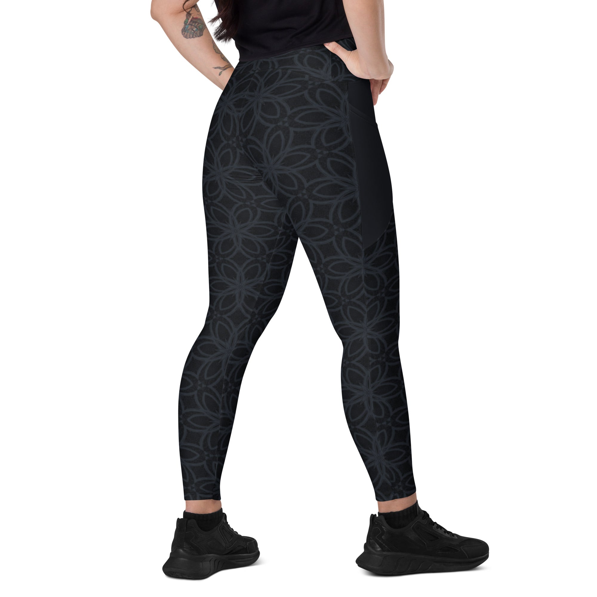 Urban Camo Chic Crossover Leggings With Pockets