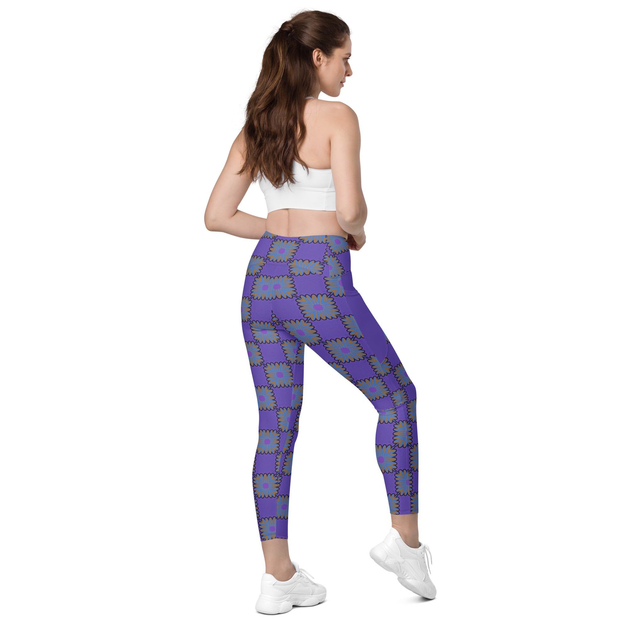 Abstract Horizon Crossover Leggings With Pockets