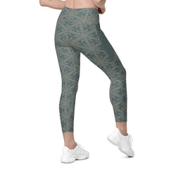 Moroccan Mosaic Crossover Leggings with Pockets