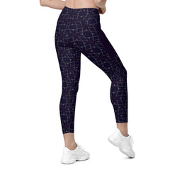 Ethereal Blossom Crossover Leggings with Pockets