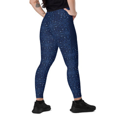 Lotus Blossom Zen Crossover Leggings with Pockets